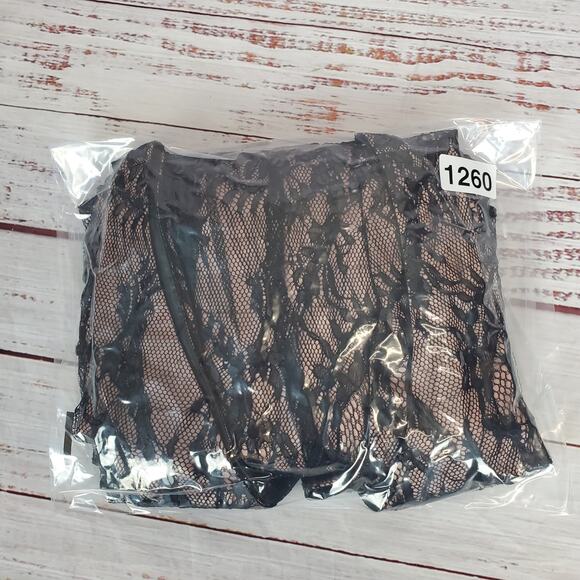 Deep V Sleeveless Black Lace Fairygrunge Dress Size 8 Lined Glam Witchy Sequin - Picture 15 of 15